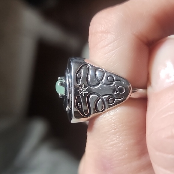 EPJ evil pawn jewelry Brigida ring obsidian & klatch ostara ring - Picture 6 of 7